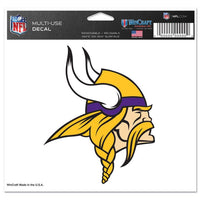 Wholesale-Minnesota Vikings Multi-Use Decal -Clear Bckrgd 5" x 6"