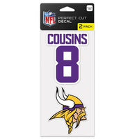 Wholesale-Minnesota Vikings Perfect Cut Decal Set of Two 4"x4" Kirk Cousins