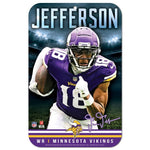 Wholesale-Minnesota Vikings Plastic Sign 11" x 17" Justin Jefferson