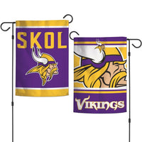 Wholesale-Minnesota Vikings SLOGAN Garden Flags 2 sided 12.5" x 18"