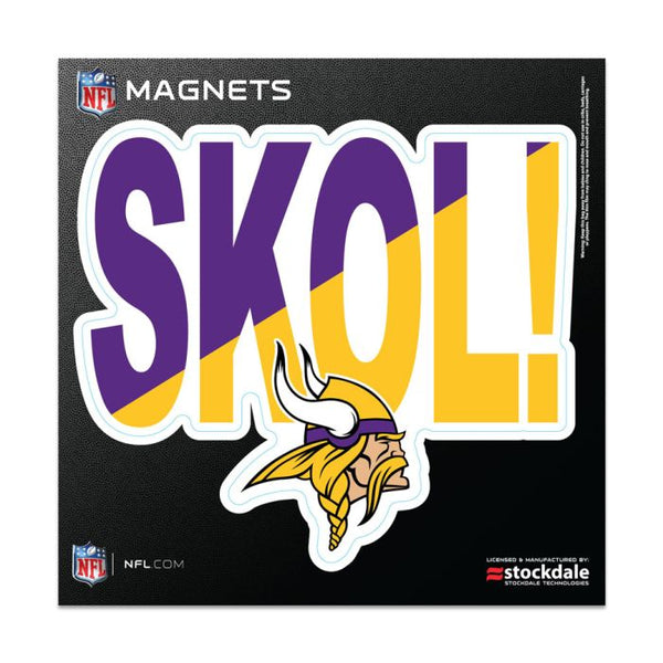 Wholesale-Minnesota Vikings SLOGAN Outdoor Magnets 6" x 6"