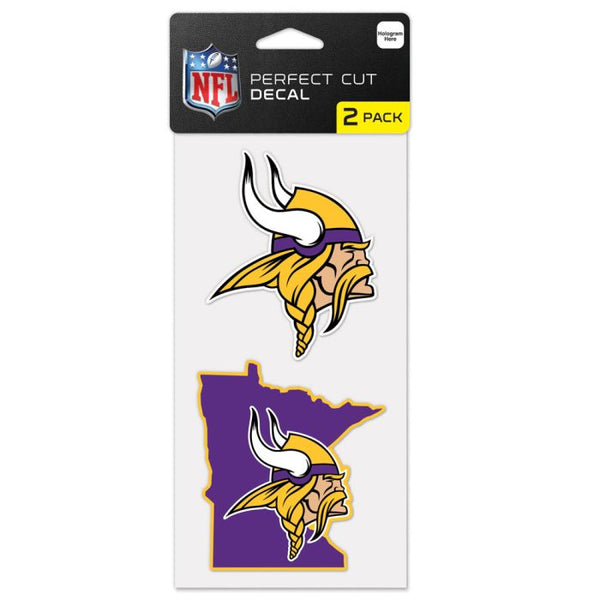 Wholesale-Minnesota Vikings STATE SHAPE Perfect Cut Decal Set of two 4"x4"
