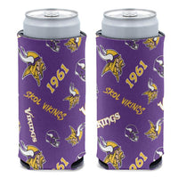 Wholesale-Minnesota Vikings Scatter Print 12 oz Slim Can Cooler