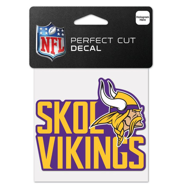 Wholesale-Minnesota Vikings Slogan Perfect Cut Color Decal 4" x 4"