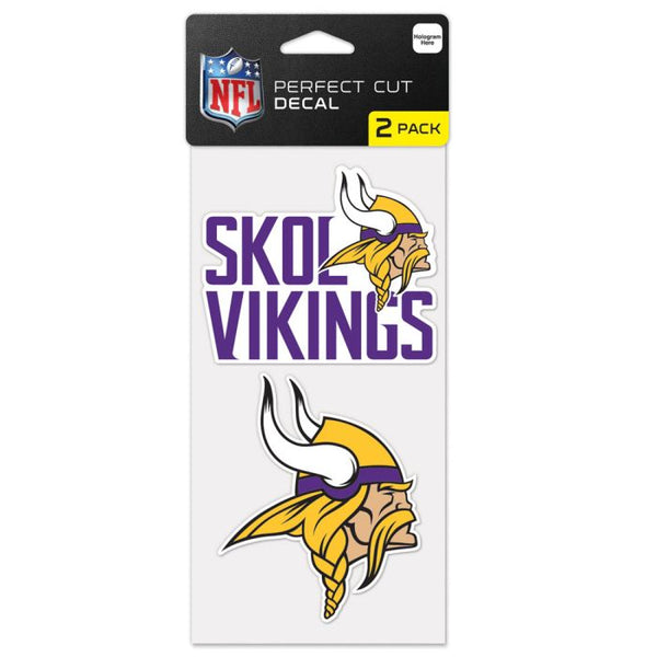 Wholesale-Minnesota Vikings Slogan Perfect Cut Decal Set of two 4"x4"