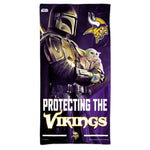 Wholesale-Minnesota Vikings / Star Wars Mandalaorian Spectra Beach Towel 30" x 60"