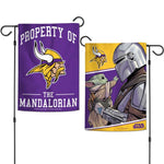 Wholesale-Minnesota Vikings / Star Wars Mandalorian Garden Flags 2 sided 12.5" x 18"