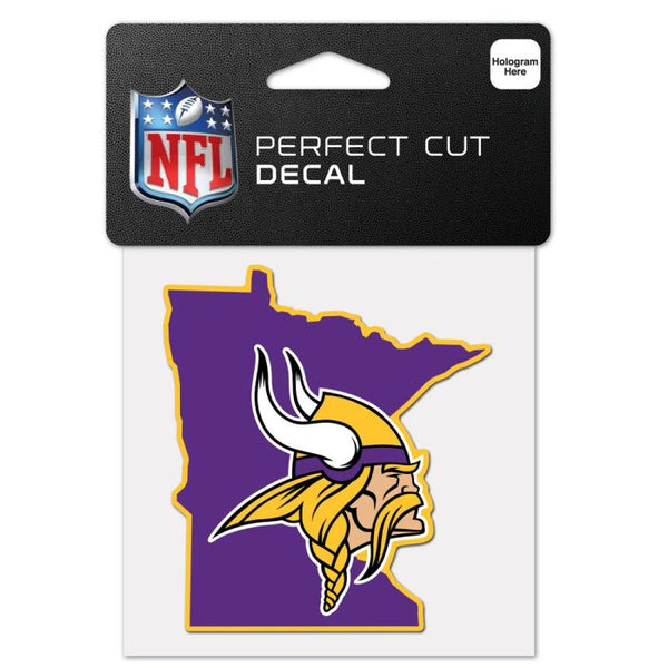 Wholesale-Minnesota Vikings State Shaped Perfect Cut Color Decal 4" x 4"