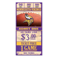 Wholesale-Minnesota Vikings Ticket Wood Sign 6x12 3/8" thick