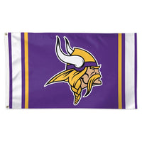 Wholesale-Minnesota Vikings Vertical Stripes Flag - Deluxe 3' X 5'