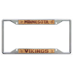 Wholesale-Minnesota Vikings WOOD Lic Plt Frame S/S Printed