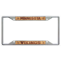 Wholesale-Minnesota Vikings WOOD Lic Plt Frame S/S Printed