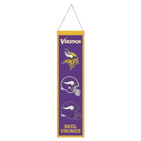 Wholesale-Minnesota Vikings Wool Banner 8" x 32"
