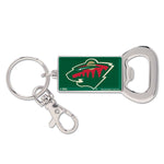 Wholesale-Minnesota Wild Bottle Opener Key Ring Rectangle