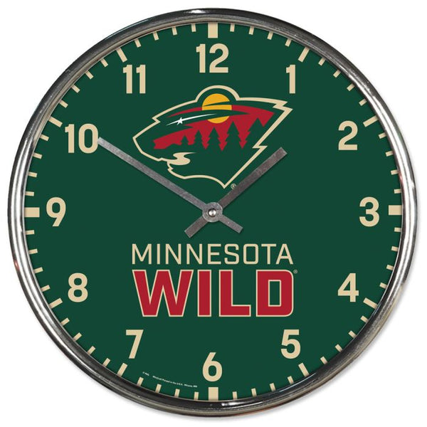 Wholesale-Minnesota Wild Chrome Clock