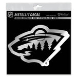 Wholesale-Minnesota Wild Decal Metallic 6" x 6"