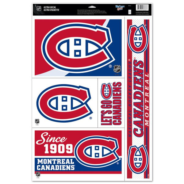 Wholesale-Montreal Canadiens 5 Decals Multi Use Decal 11" x 17"