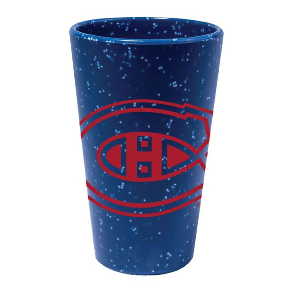 Wholesale-Montreal Canadiens Blue Speckle 16 oz Silicone Pint Glass