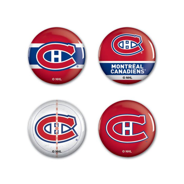 Wholesale-Montreal Canadiens Button 4 Pack 1 1/4" Rnd