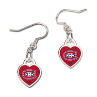 Wholesale-Montreal Canadiens Earrings w/3D Heart