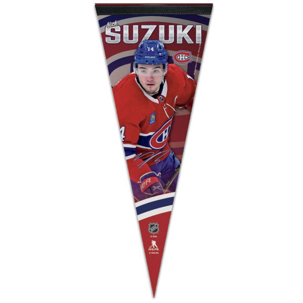 Wholesale-Montreal Canadiens Premium Pennant 12" x 30" Nick Suzuki