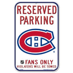 Wholesale-Montreal Canadiens Reserved Parking Plastic Sign 11" x 17"