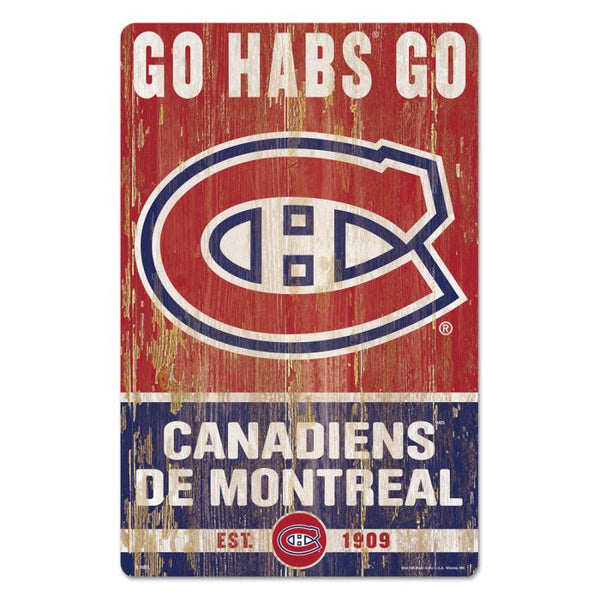 Wholesale-Montreal Canadiens SLOGAN Wood Sign 11" x 17" 1/4" thick