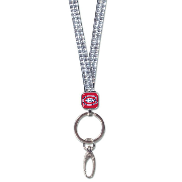 Wholesale-Montreal Canadiens Silver Lanyards- Crystal Bling