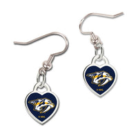 Wholesale-Nashville Predators Earrings w/3D Heart