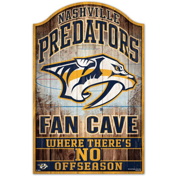 Wholesale-Nashville Predators Fan Cave Wood Sign 11" x 17" 1/4" thick