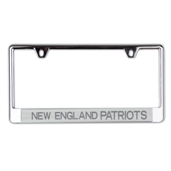 Wholesale-New England Patriots FROSTED Lic Plate Frame B/O Printed