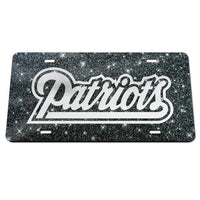 Wholesale-New England Patriots GLITTER BACKGROUND Acrylic Classic License Plates