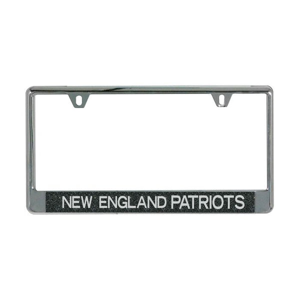 Wholesale-New England Patriots GLITTER BACKGROUND Lic Plt Frame B/O Metallic