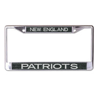 Wholesale-New England Patriots GLITTER BACKGROUND Lic Plt Frame S/L Printed