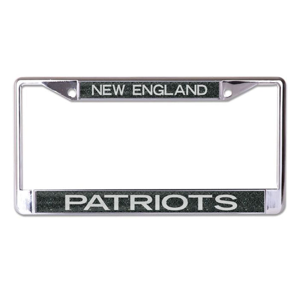 Wholesale-New England Patriots GLITTER BACKGROUND Lic Plt Frame S/L Printed