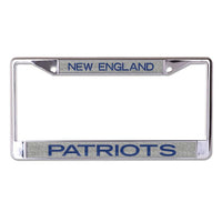 Wholesale-New England Patriots GLITTER BACKGROUND Lic Plt Frame S/L Printed