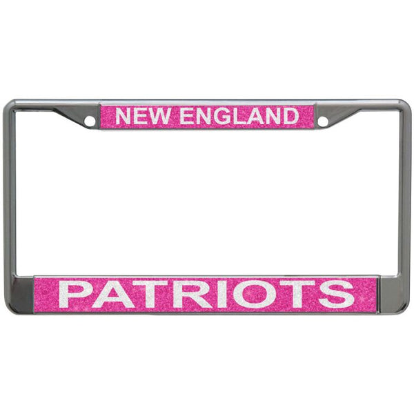 Wholesale-New England Patriots GLITTER BACKGROUND Lic Plt Frame S/L Printed