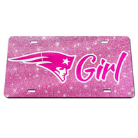 Wholesale-New England Patriots GLITTER BACKGROUNDS Specialty Acrylic License Plate