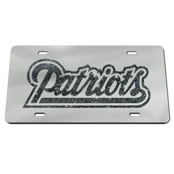 Wholesale-New England Patriots GLITTER LETTERS Acrylic Classic License Plates