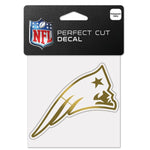 Wholesale-New England Patriots GOld Decal Metallic 4" x 4"