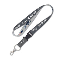 Wholesale-New England Patriots Gray Lanyard w/detachable buckle 1"