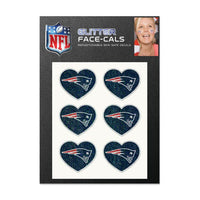 Wholesale-New England Patriots Heart Glitter Tattoo 6 Pack