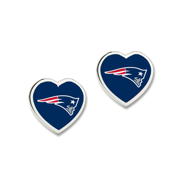 Wholesale-New England Patriots Heart Post Earrings w/3D Heart