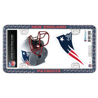 Wholesale-New England Patriots License Plate Thin Frame - Plastic w/Decal