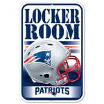 Wholesale-New England Patriots Locker Room Plastic Sign 11" x 17"