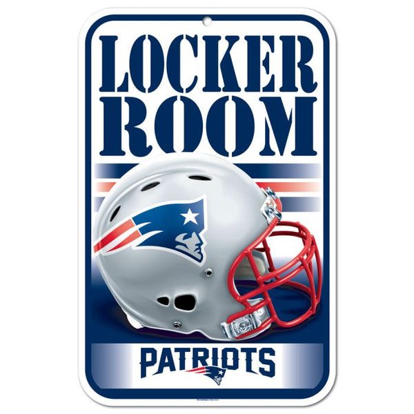 Wholesale-New England Patriots Locker Room Plastic Sign 11" x 17"