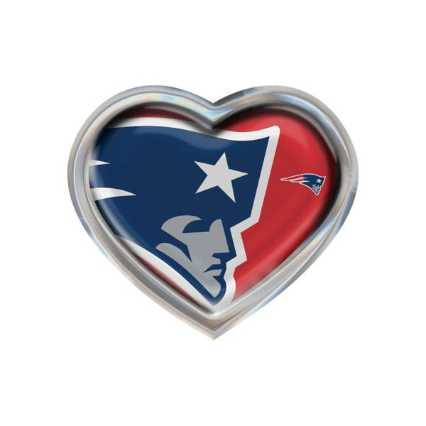 Wholesale-New England Patriots MEGA Chrome Metal Domed Emblem HEART