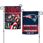 Wholesale-New England Patriots / Marvel (C) 2021 Marvel Garden Flags 2 sided 12.5" x 18"