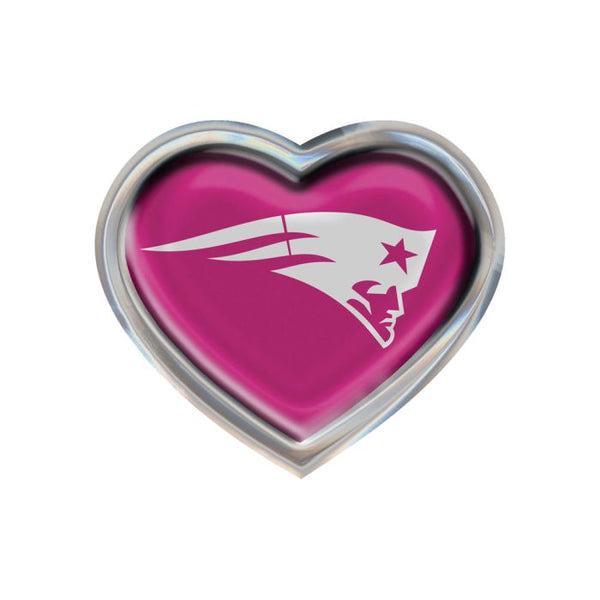 Wholesale-New England Patriots PINK Chrome Metal Domed Emblem HEART