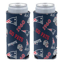 Wholesale-New England Patriots Scatter Print 12 oz Slim Can Cooler